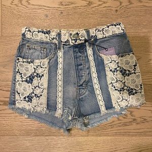 NWT Carmar Titania Denim and Lace Shorts